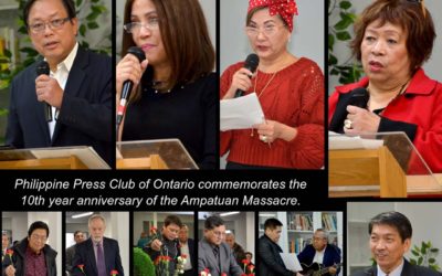 Filipino-Canadian Press Club Commemorates 10th Anniversary of the Ampatuan Massacre